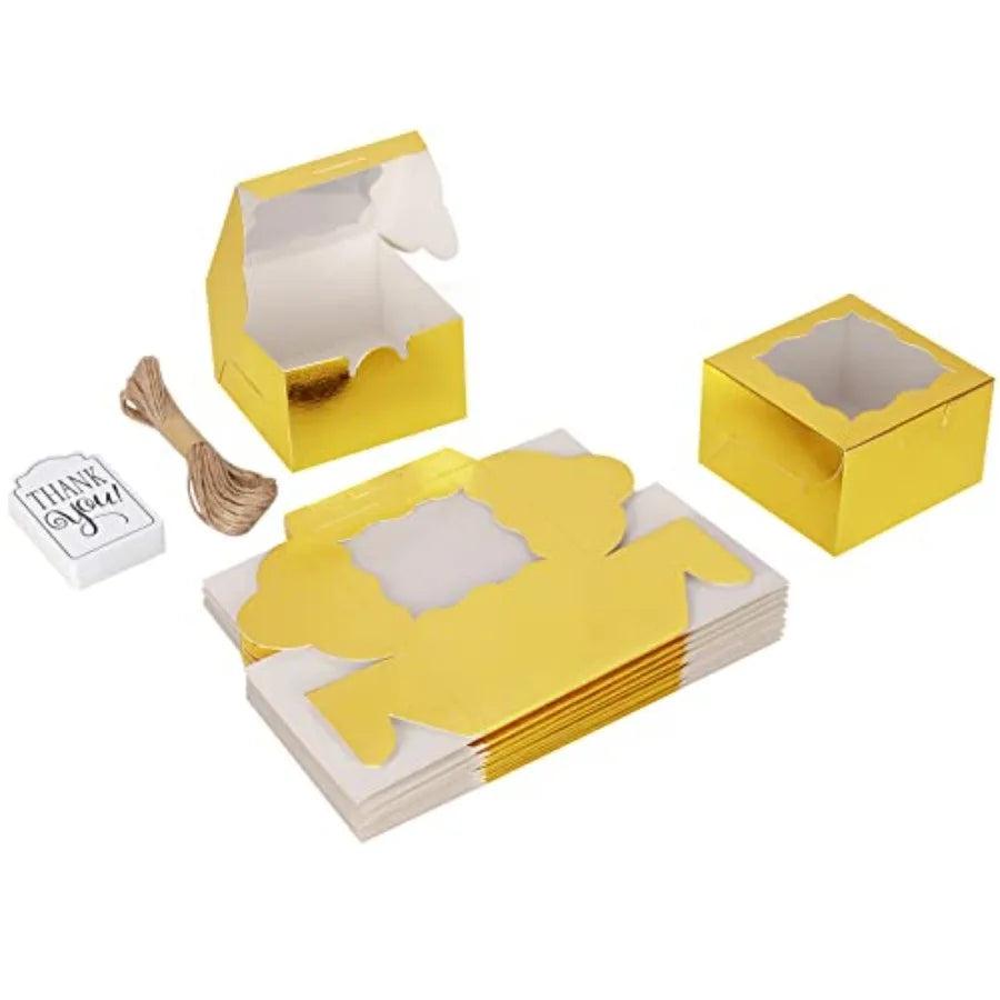 Kraft Paper Bakery Boxes With Viewing Window For Pastries