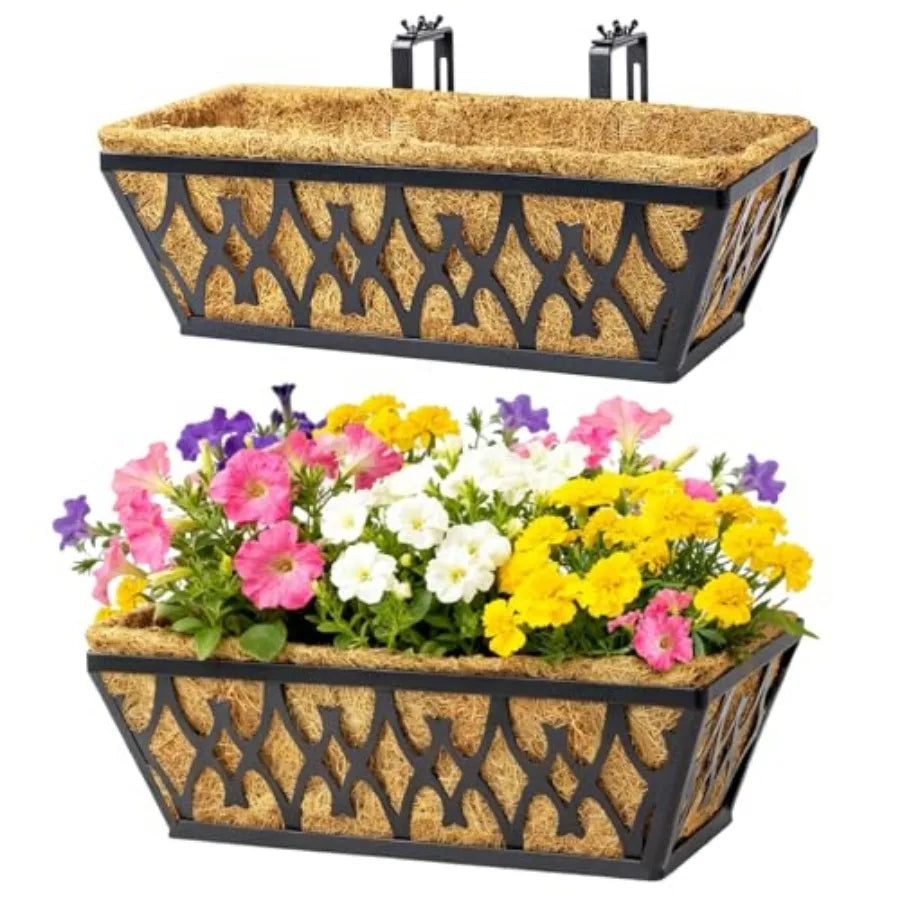 Window Boxes Planters Railing Planter Box With Adjustable Brackets