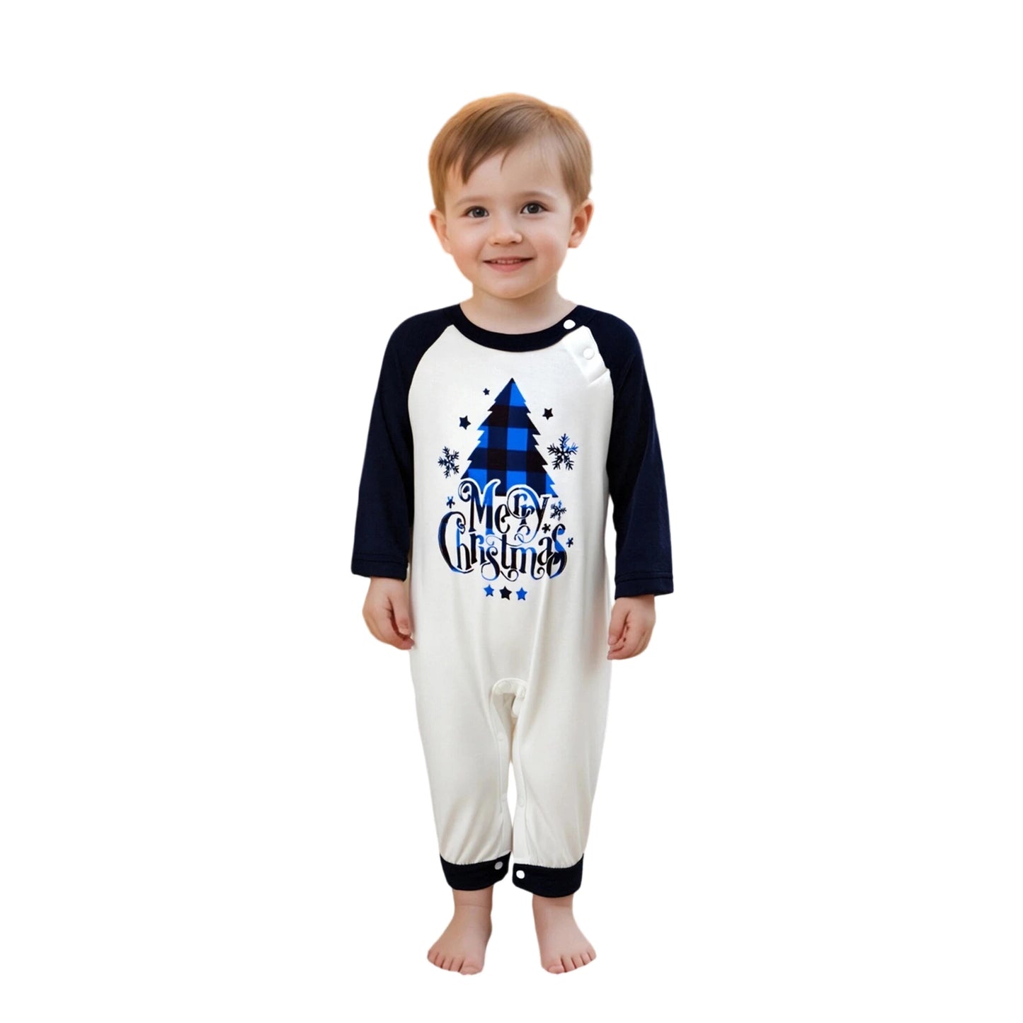 Family Christmas Pajama Set Reindeer Print Cozy Plaid