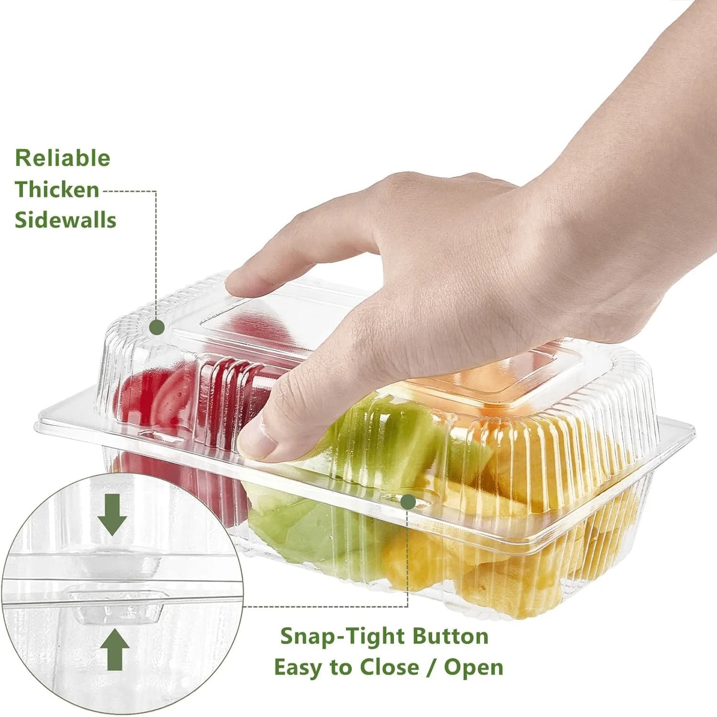 High Quality Plastic Clamshell Hinged Takeout Food Containers