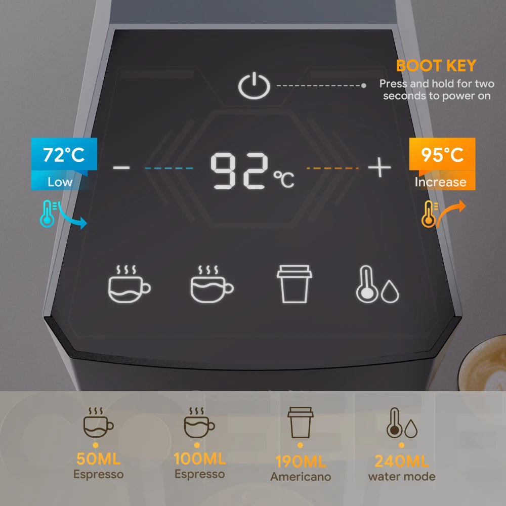 4-in-1 Capsule Coffee Machine Compatible with Dolce Gusto/Nes Capsule Pod/Ground Coffee/K-cup 19Bar Coffee Maker Cafeteria