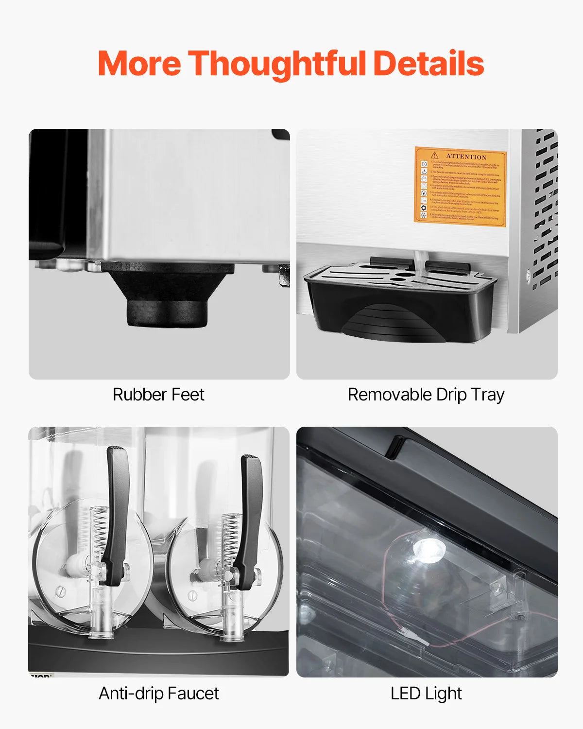 VEVOR Dual Tanks Slushy Machine For Margaritas And Frozen Drinks