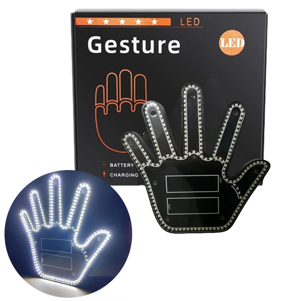 Gesture LED Wireless Adhesive Window Sign With Middle Finger