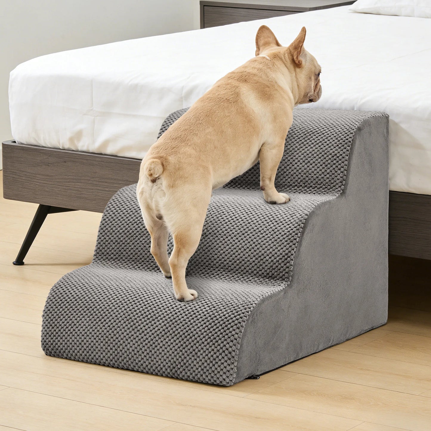 Jhk Premium Curved High Density Foam Pet Dog Stair Ramp