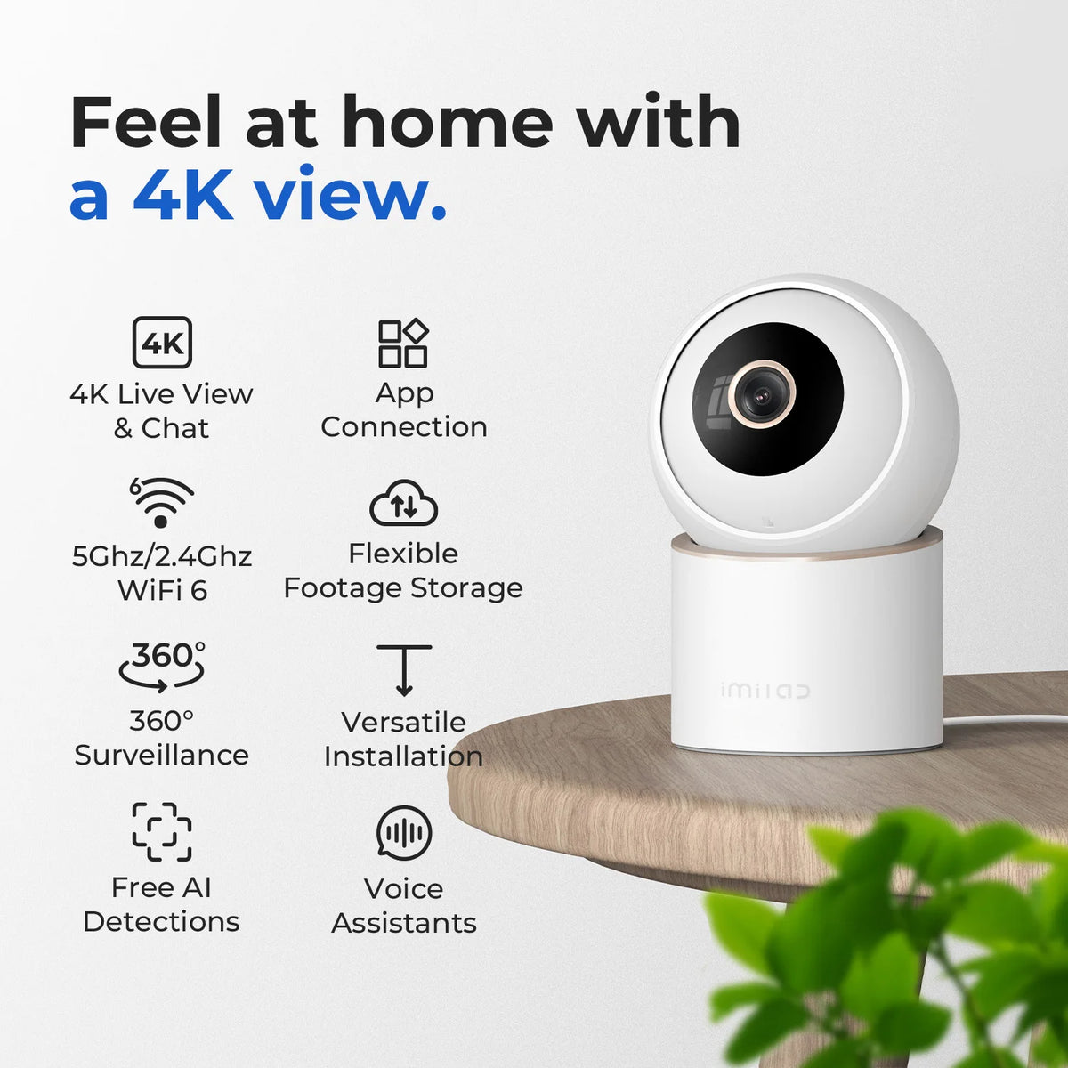 IMILAB 4K Indoor Security Camera With AI Pet Tracking