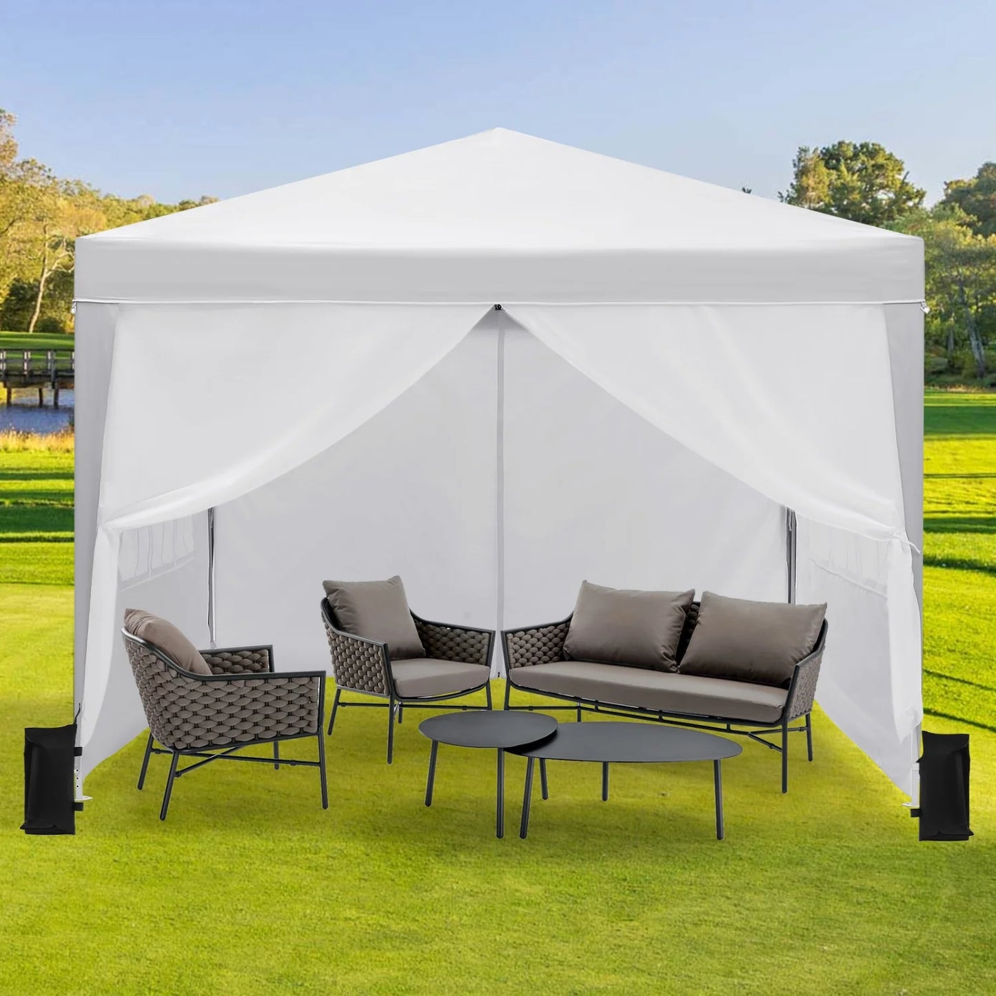 HiMISS Pop Up Canopy Tent With Removable Sidewalls Adjustable