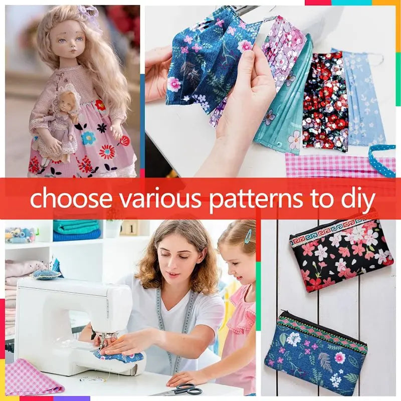 NONECN 40Pcs DIY Cotton Craft Fabric With Printed Patterns