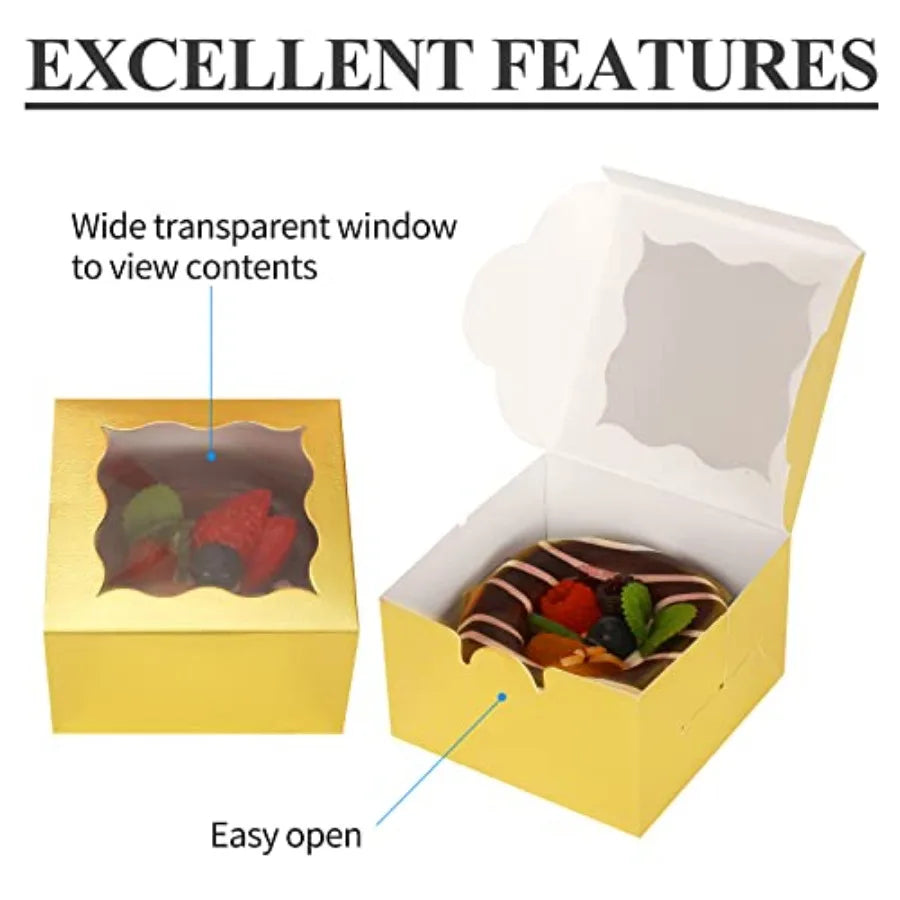 Kraft Paper Bakery Boxes With Viewing Window For Pastries