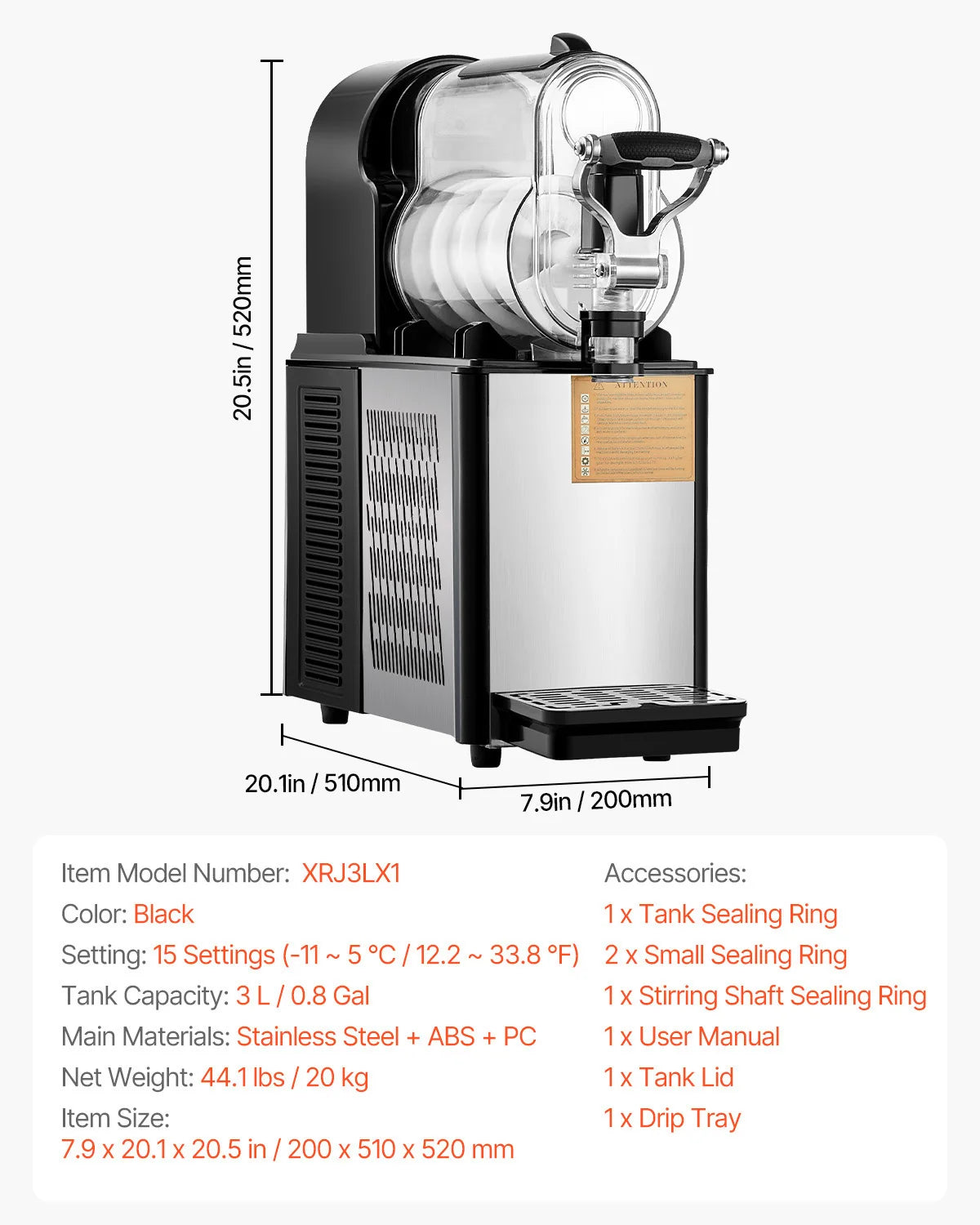 VEVOR Dual Tanks Slushy Machine For Margaritas And Frozen Drinks