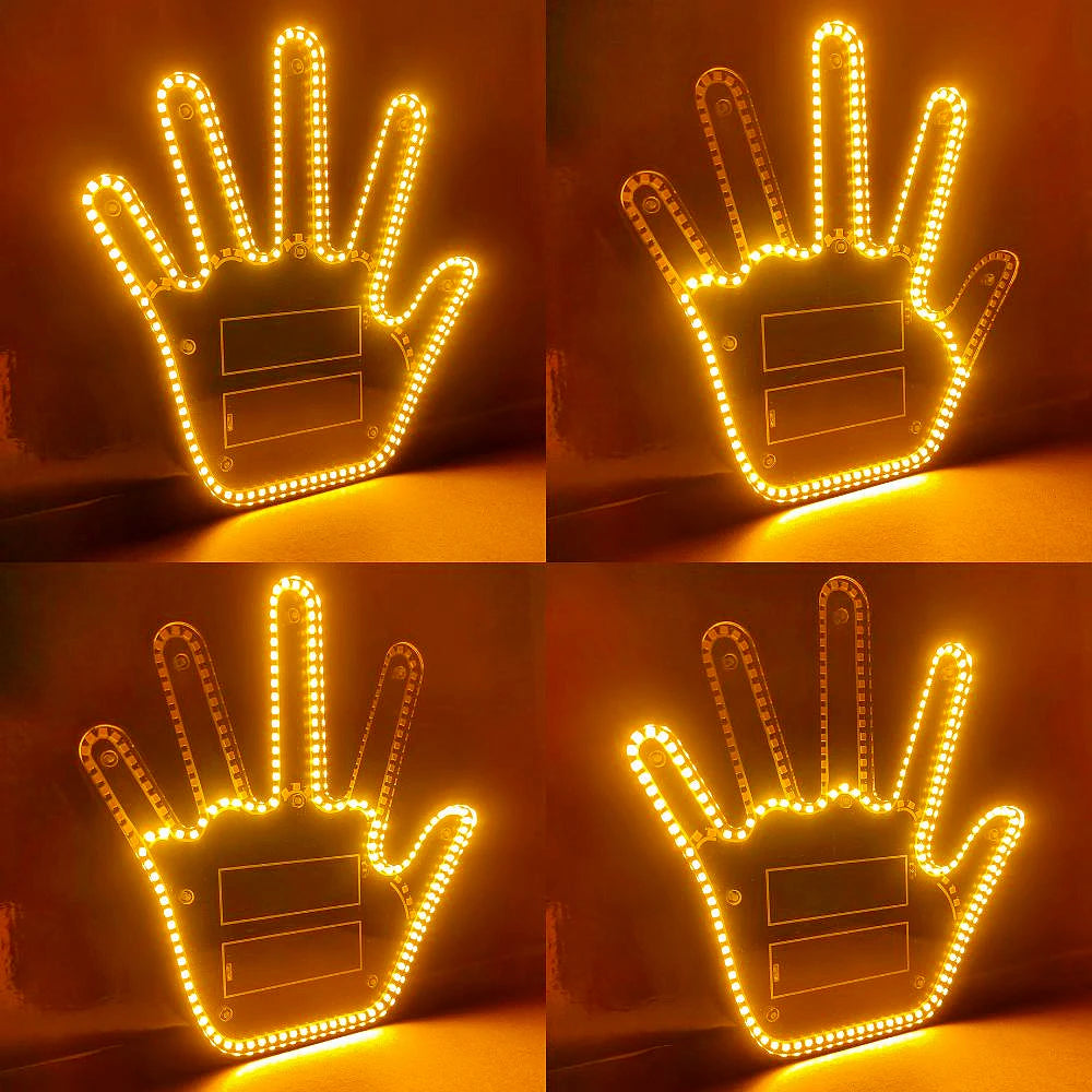 Gesture LED Wireless Adhesive Window Sign With Middle Finger