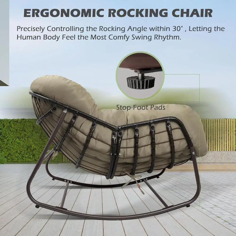 Papasan Rocking Chair Oversized Indoor Outdoor Deep Seat