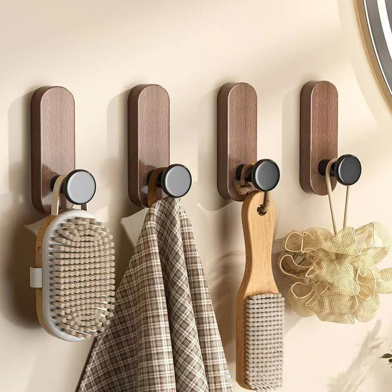 Self Adhesive Wood Wall Hooks For Coat Towel Robe Entryway