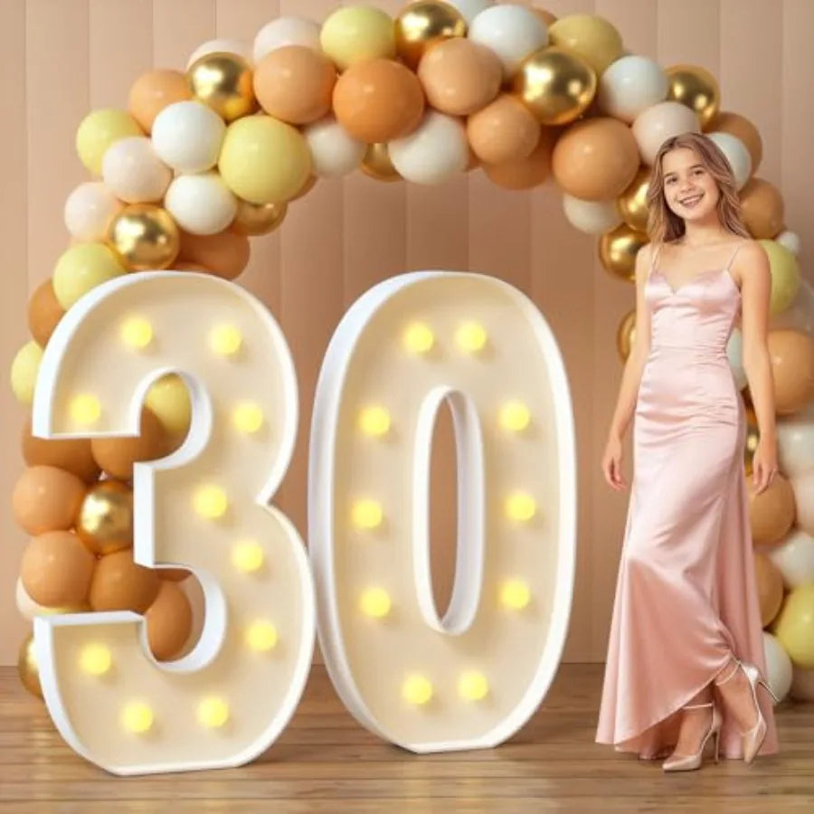Marquee Light Up Number Sign Anniversary Party Decorations