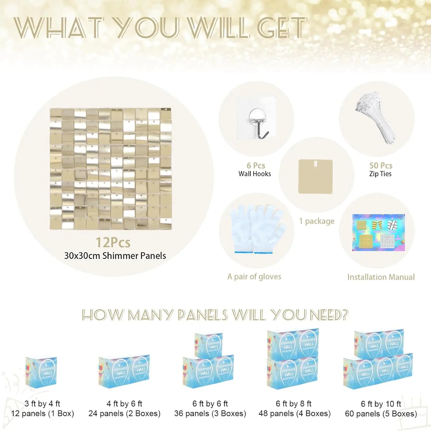 Shimmer Wall Backdrop Sequin Panels Pack Of 12 For Events