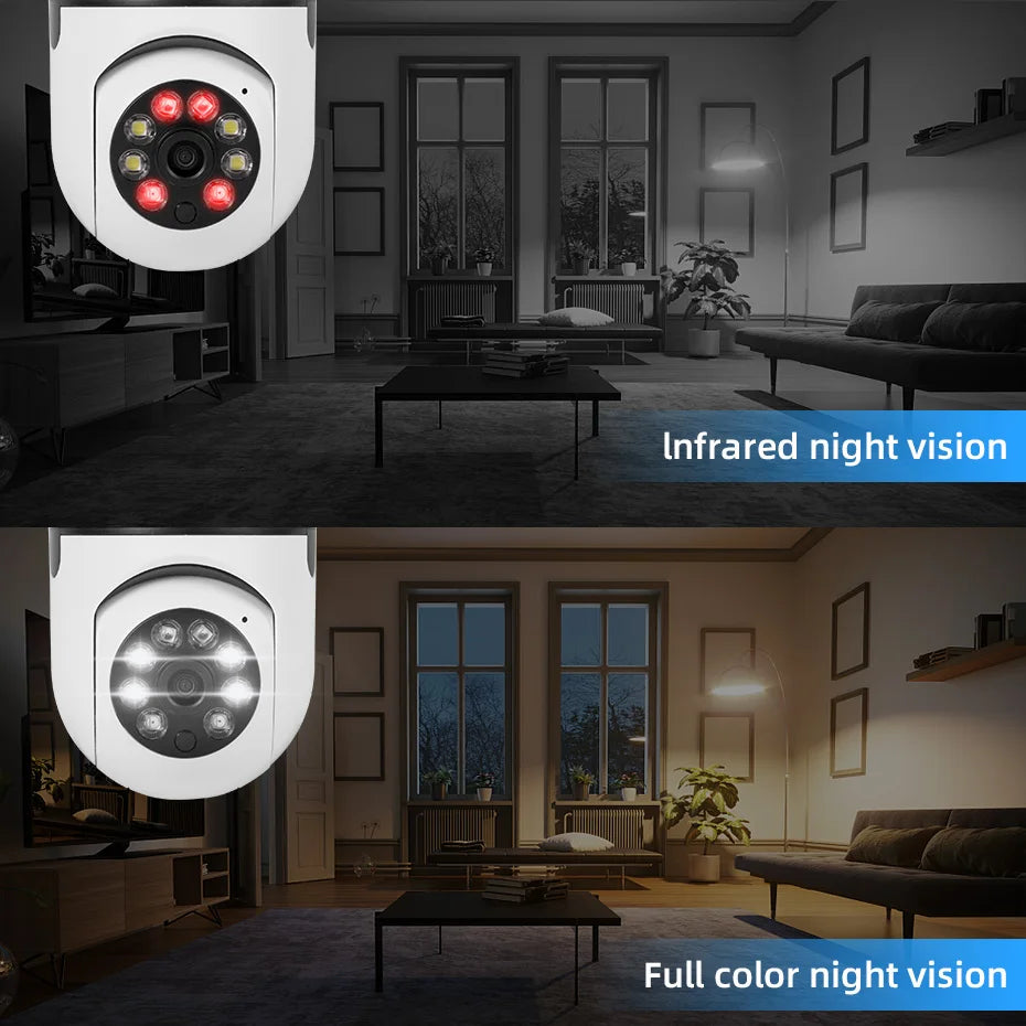 Fuers E27 Bulb Security Camera AI Tracking Two Way Audio