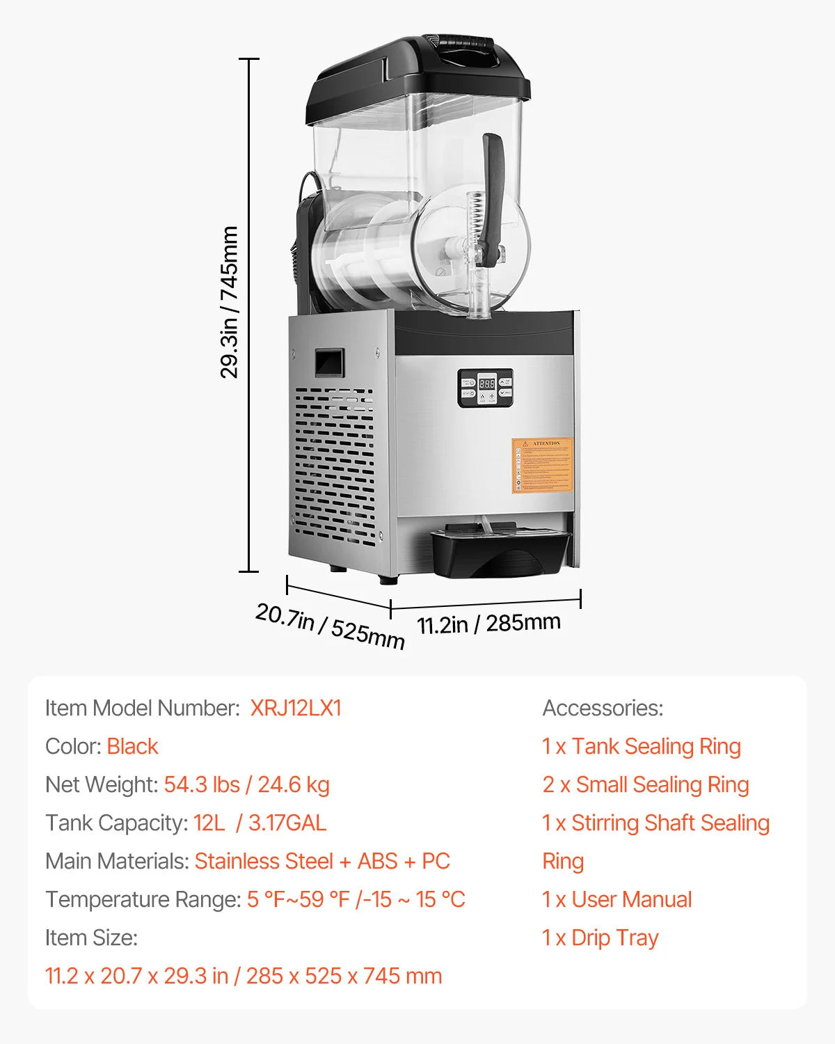 VEVOR Dual Tanks Slushy Machine For Margaritas And Frozen Drinks