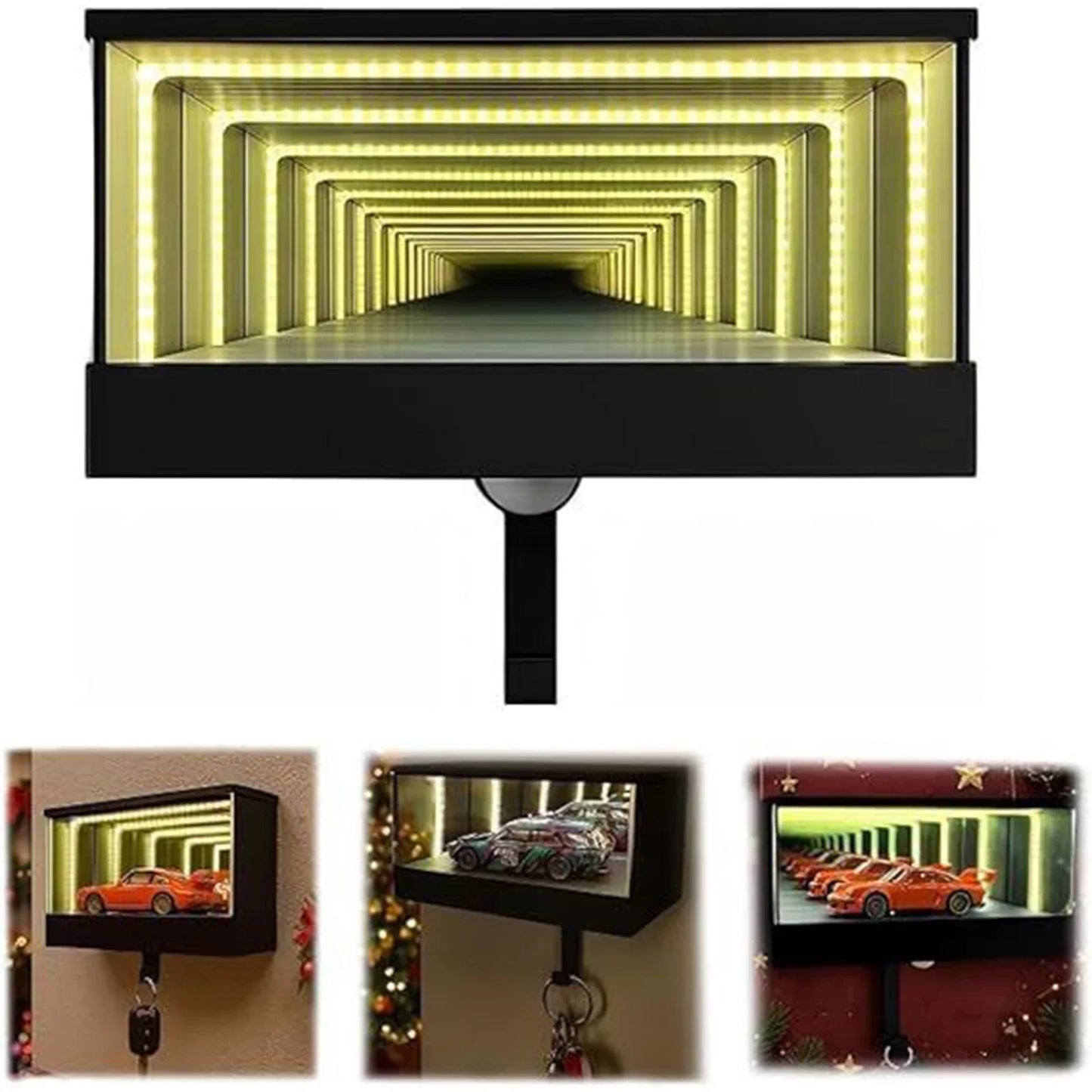 Car Garage Key Holder Infinite Light LED Wall Mount Organizer