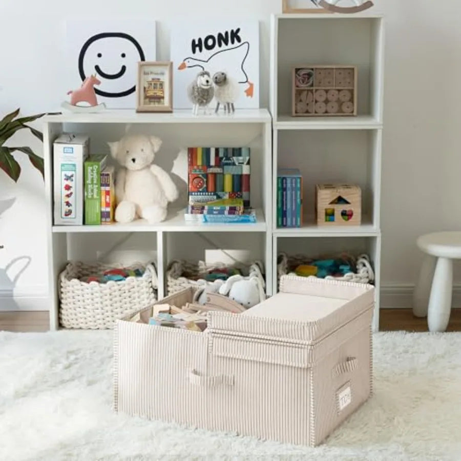 Extra Storage Bins With Lids Fabric Boxes for Home Organization