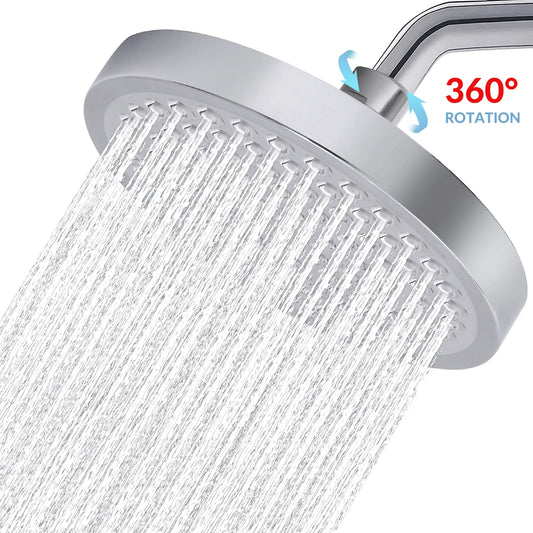 Stainless Steel Rain Shower Head High Pressure Adjustable Wall Mounted