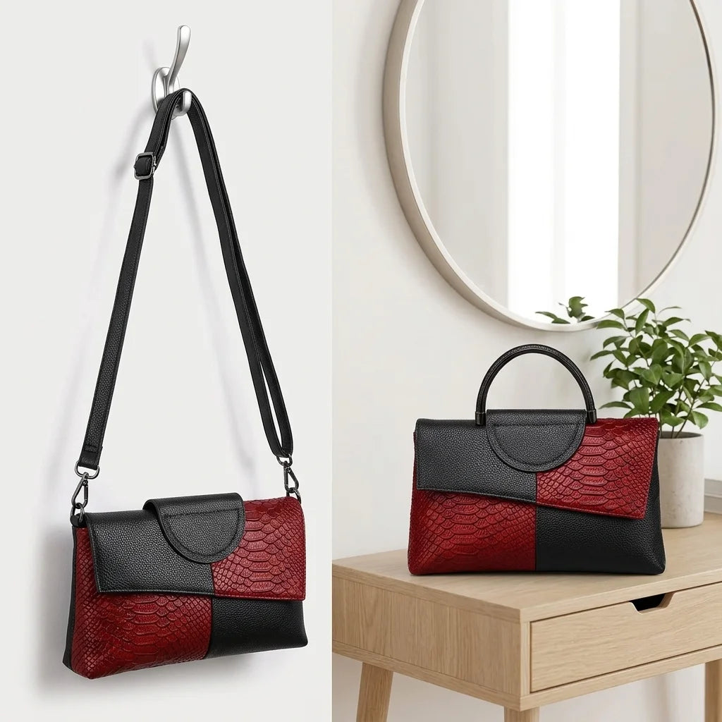 Women's Crocodile Pattern Shoulder Crossbody Tote Bag For Elegant Occasions