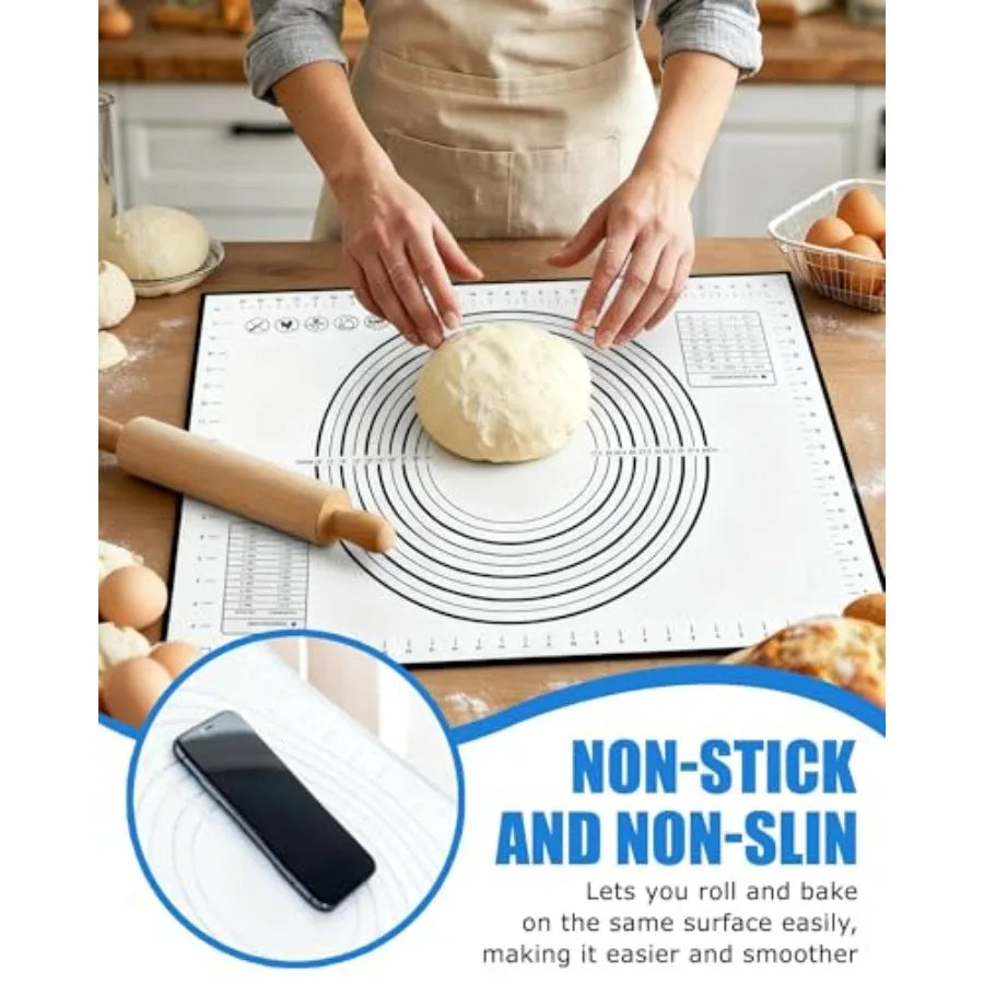 Silicone Pastry Mat With Measurements Non Slip Baking Mat
