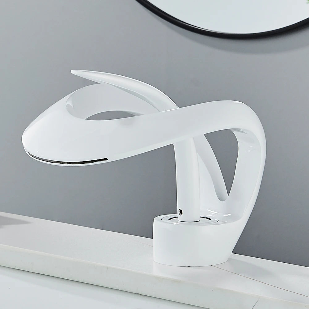 Rozin Luxury Basin Faucet Waterfall Deck Mount Mixer Hot Cold
