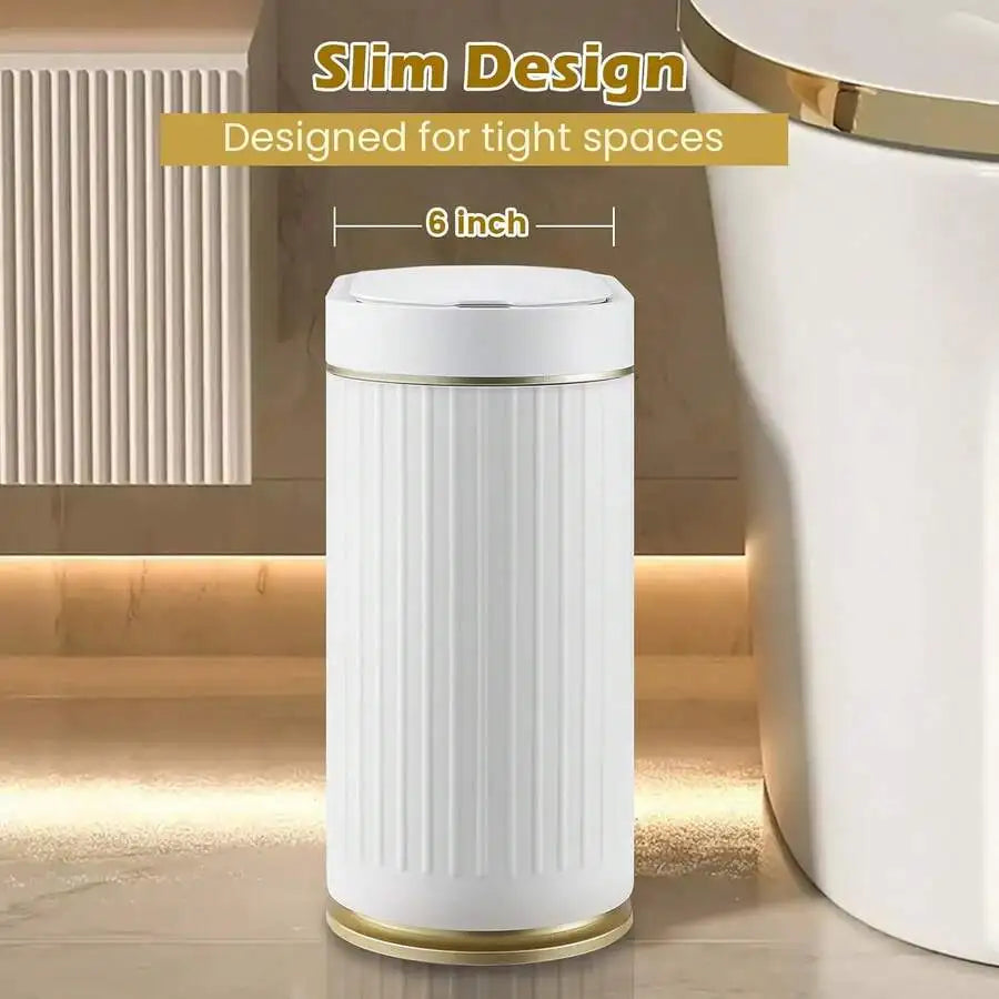 Smart Motion Sensor Trash Can With Lid Plastic Bin